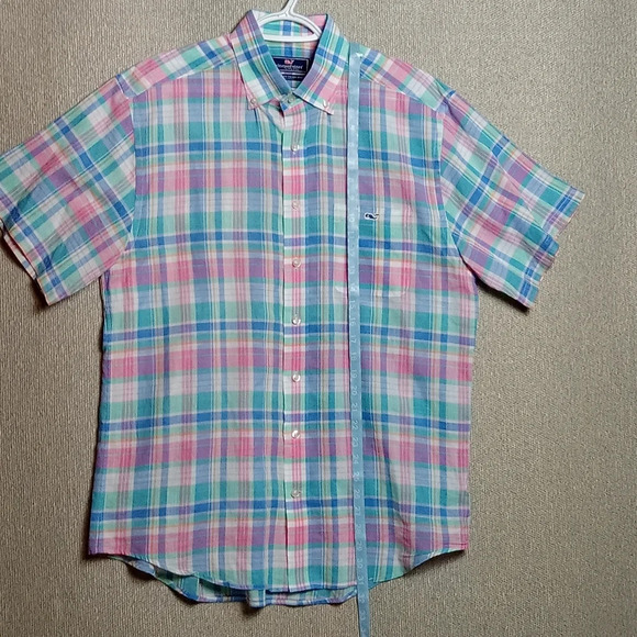 Vineyard Vines Classic Fit Tucker Shirt Mens Medium Multicolor Plaid Button Down - Picture 5 of 7